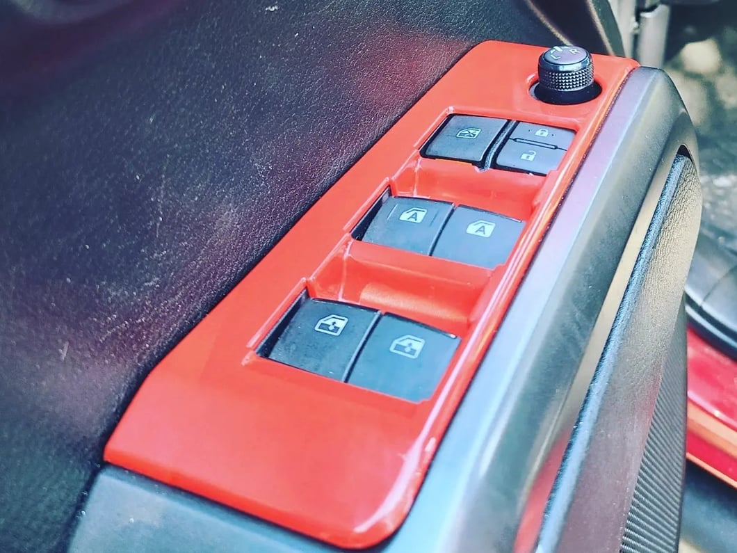 RedRock Front Switch Panel Trim; Red (16-23 Tacoma Double Cab)