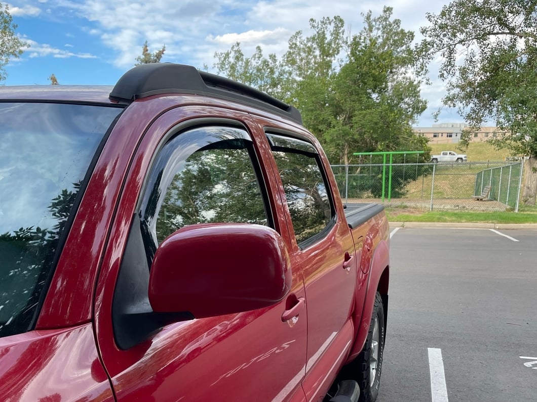 RedRock In-Channel Window Deflectors; Front and Rear; Smoke (05-15 Tacoma Double Cab)
