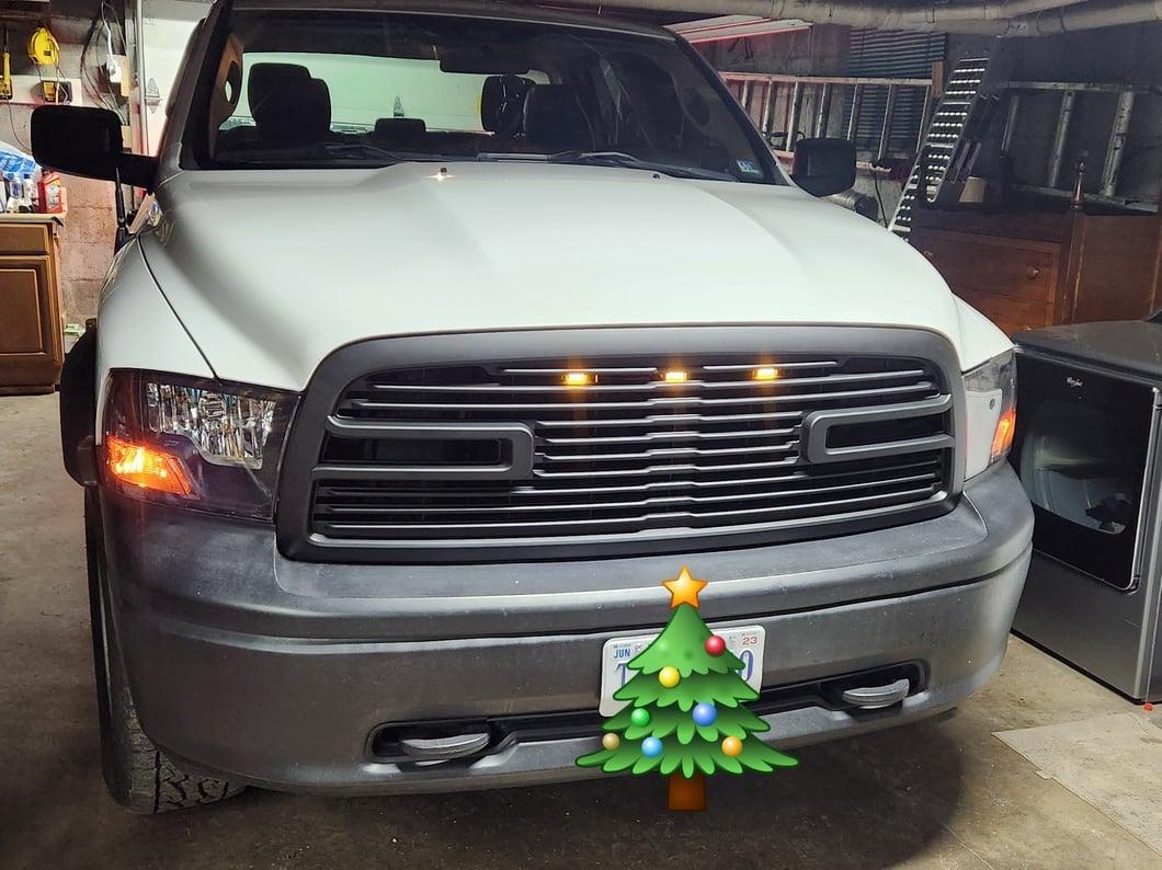 RedRock Boss Upper Replacement Grille with LED DRL; Matte Black (09-12 RAM 1500)