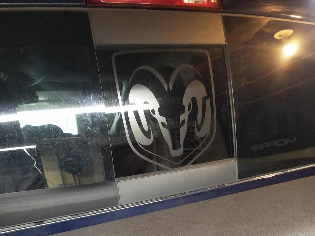 RAM Licensed by RedRock Large RAM Head Logo; Matte Black (02-18 RAM 1500)