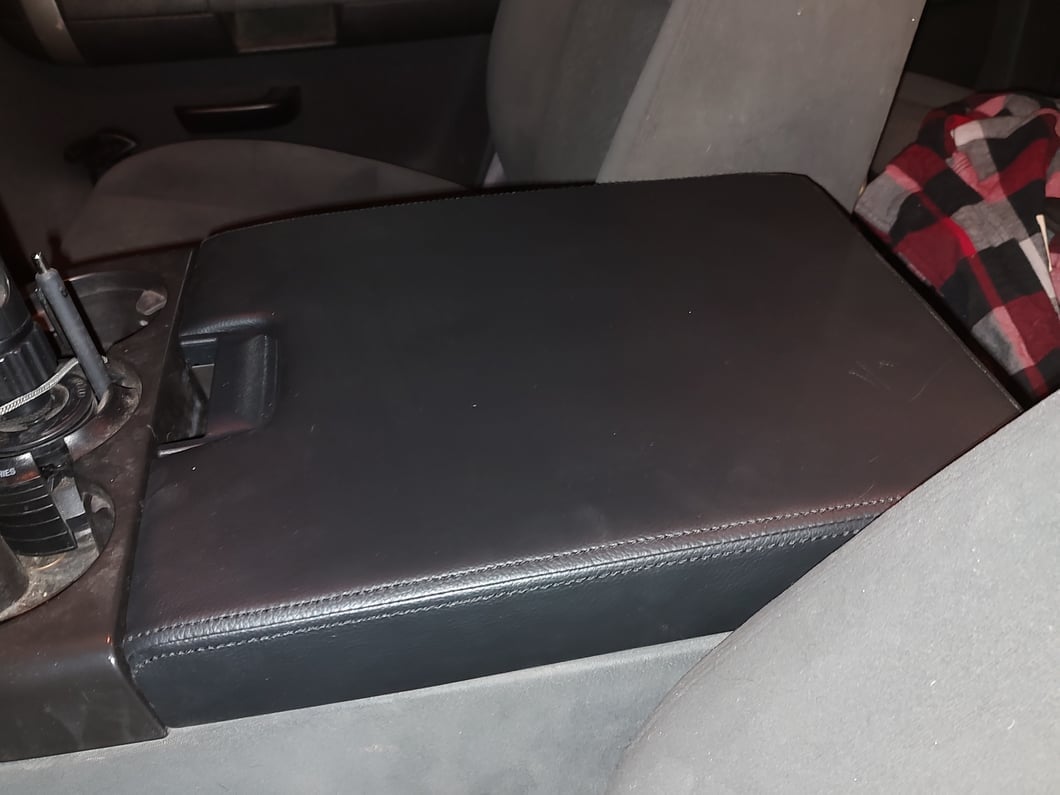 RedRock Replacement Leather Center Console Cover Only; Black (07-13 Silverado 1500)