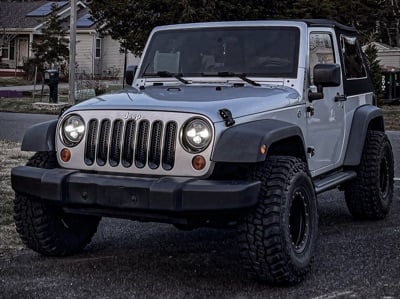 RedRock Headlight Bezels; Gloss Black (07-18 Jeep Wrangler JK)