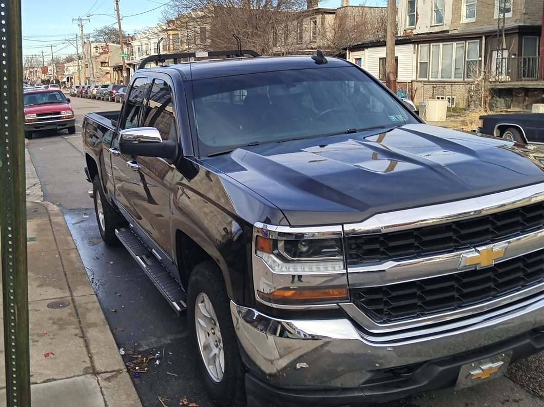 RedRock Top Half Standard Mirror Covers; Chrome (14-18 Silverado 1500)