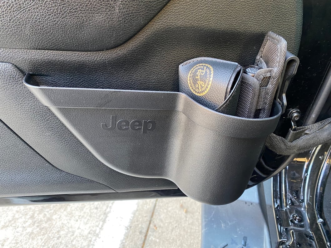 Jeep Licensed by RedRock Door Panel Storage Organizer Tray with Jeep Logo (11-18 Jeep Wrangler JK)