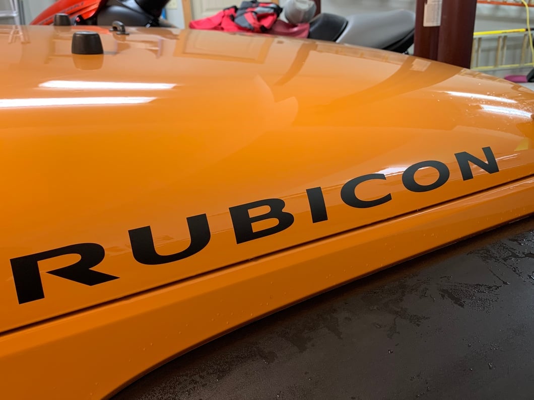 Jeep Licensed by RedRock Rubicon Hood Logo; Matte Black (07-18 Jeep Wrangler JK)