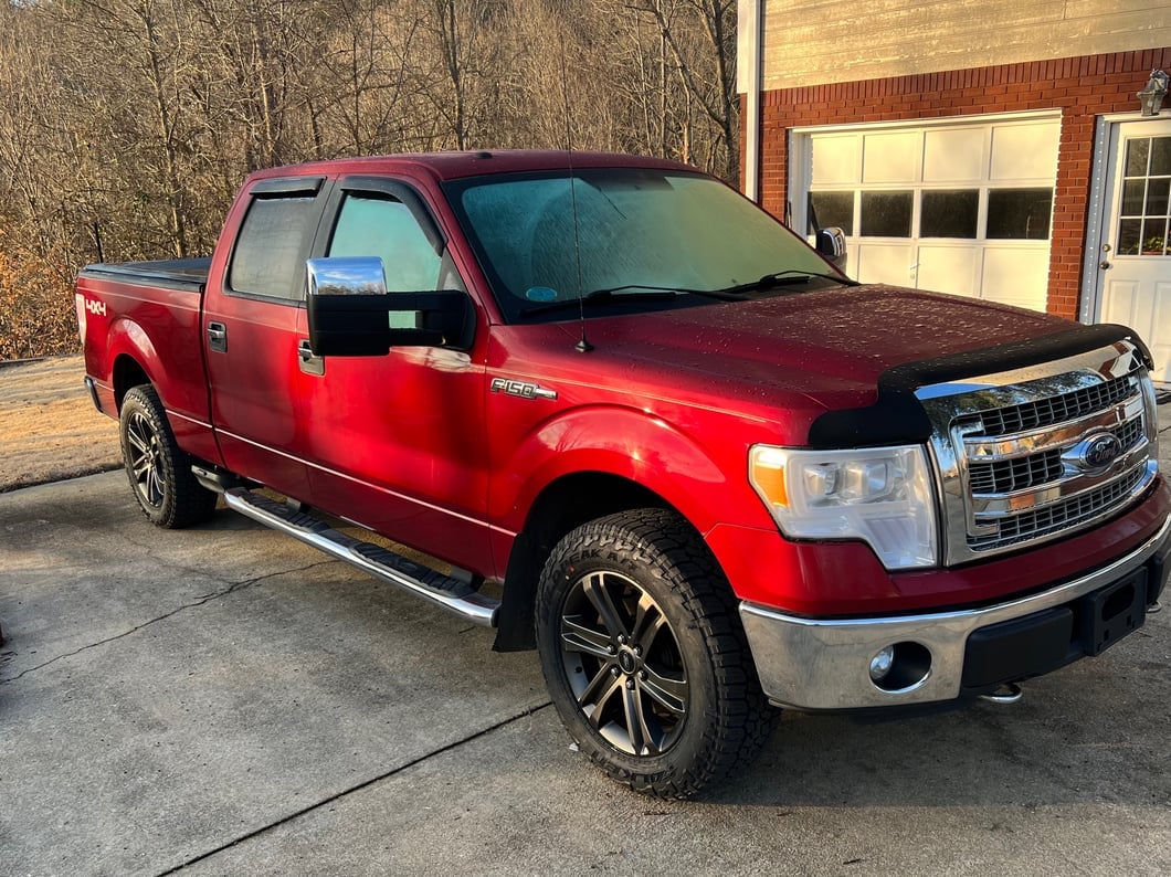 RedRock Memory Power Adjust Heated Manual Foldaway Towing Mirrors with Puddle Lights and Turn Signals; Chrome; Passenger Side (09-14 F-150)