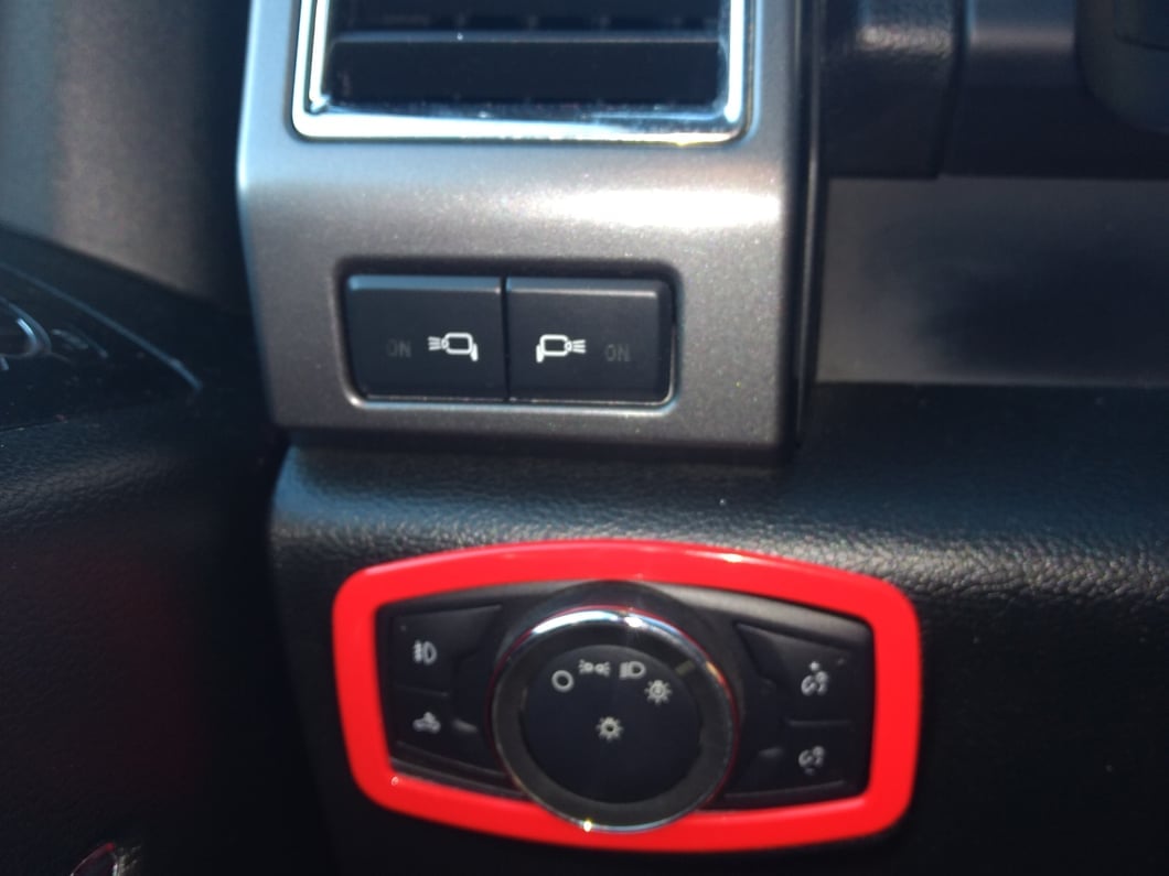 RedRock Headlight Switch Bezel; Red (15-20 F-150)