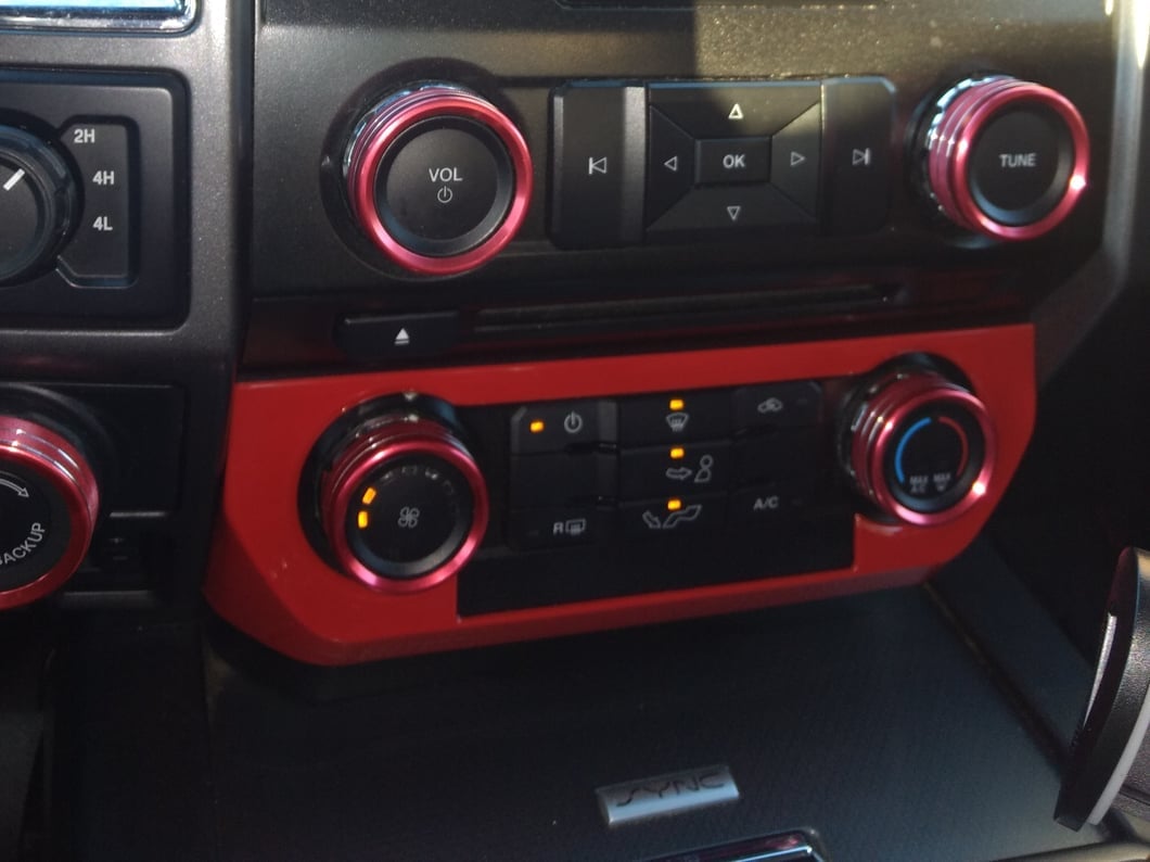 RedRock HVAC Control Bezel; Red (15-20 F-150)