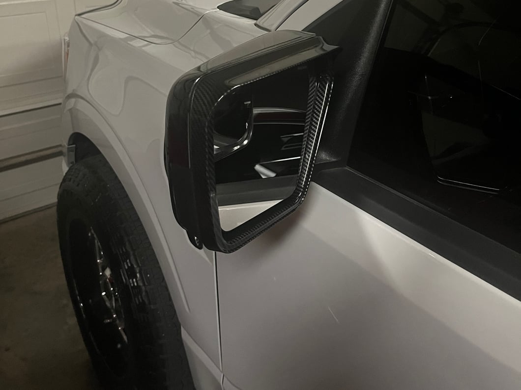 RedRock Side View Mirror Trim; Carbon Fiber (21-25 F-150)