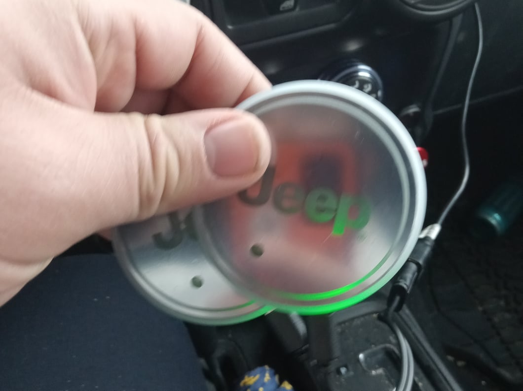 Jeep Licensed by RedRock Color Changing LED Cup Holder with Jeep Logo (07-25 Jeep Wrangler JK & JL)