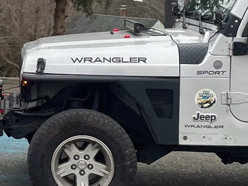 Jeep Licensed by RedRock Wrangler Hood Logo; Black (97-06 Jeep Wrangler TJ)