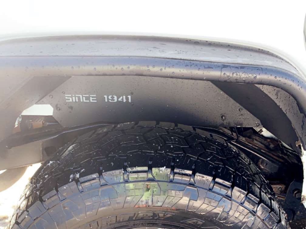 Jeep Licensed by RedRock Tubular Fender Flares with Jeep Logo; Rear (07-18 Jeep Wrangler JK)
