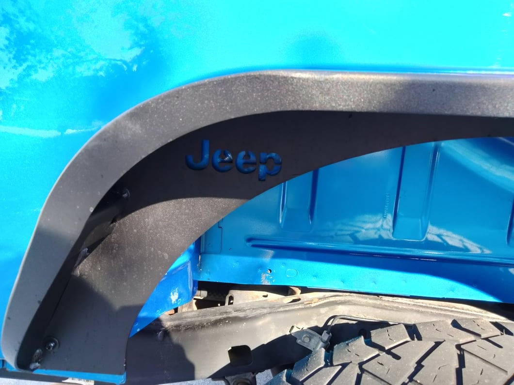 Jeep Licensed by RedRock Slim Fender Flares with Jeep Logo; Rear (07-18 Jeep Wrangler JK)