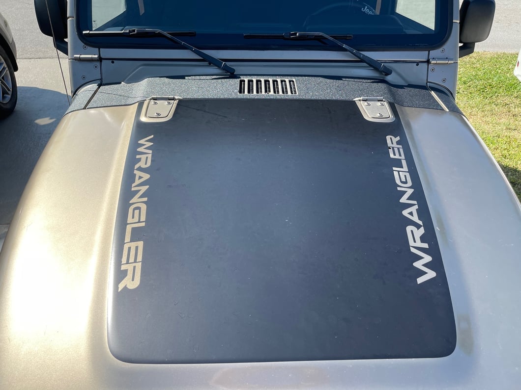 Jeep Licensed by RedRock Wrangler Hood Decal; Matte Black (97-06 Jeep Wrangler TJ)