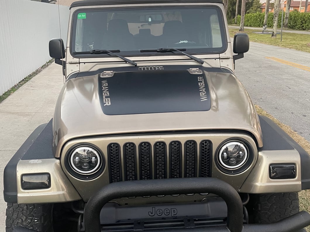 Jeep Licensed by RedRock Wrangler Hood Decal; Matte Black (97-06 Jeep Wrangler TJ)