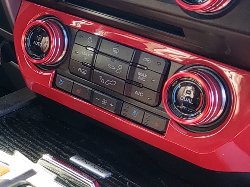 RedRock HVAC Control Bezel; Red (15-20 F-150)