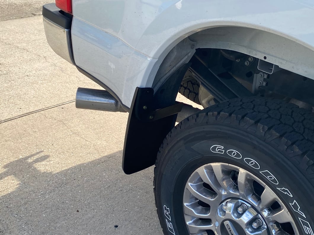 RedRock Molded Mud Guards; Front and Rear (17-22 F-350 Super Duty SRW w/ OE Fender Flares)