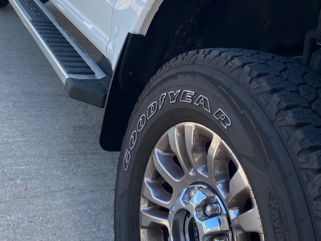 RedRock Molded Mud Guards; Front and Rear (17-22 F-350 Super Duty SRW w/ OE Fender Flares)