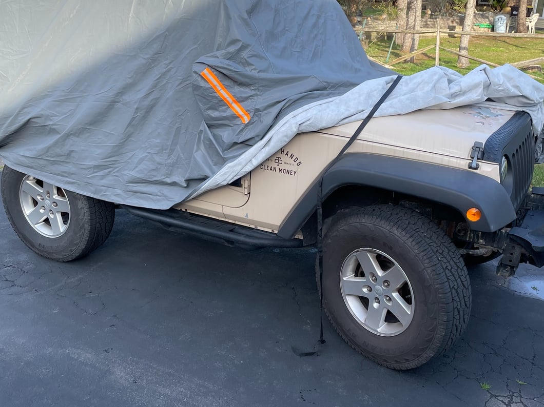RedRock 4-Layer Breathable Full Car Cover; Gray (07-25 Jeep Wrangler JK & JL 2-Door)