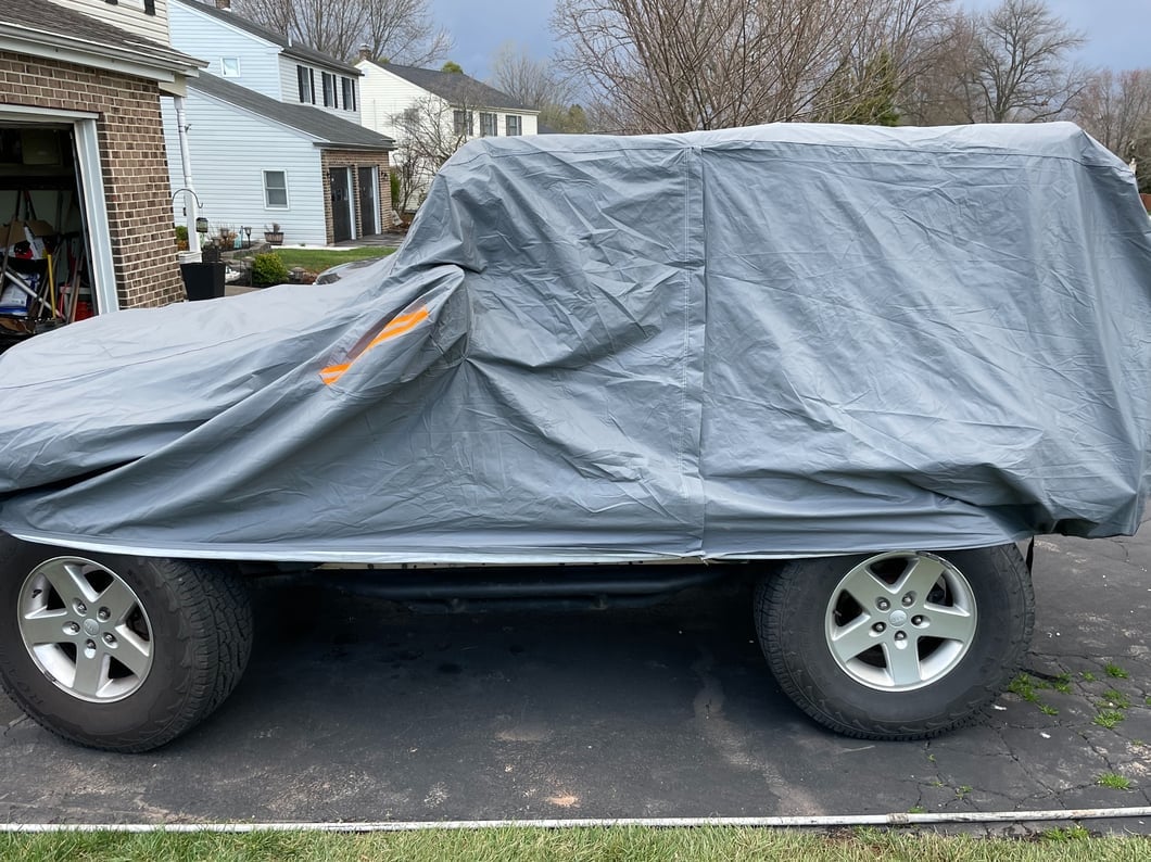 RedRock 4-Layer Breathable Full Car Cover; Gray (07-25 Jeep Wrangler JK & JL 2-Door)