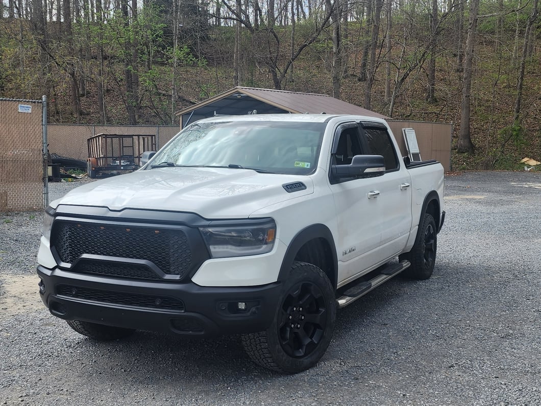 RedRock Rebel Style Upper Replacement Grille with LED DRL; Matte Black (19-24 RAM 1500 Big Horn, Laramie, Lone Star, Tradesman, Excluding Classic)