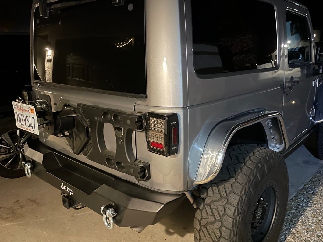 Jeep Licensed by RedRock HD Rear Bumper with LED Jeep Logo Backlight (07-18 Jeep Wrangler JK)