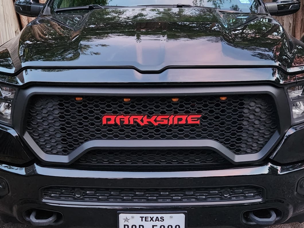 RedRock Rebel Style Upper Replacement Grille with LED DRL; Matte Black (19-24 RAM 1500 Big Horn, Laramie, Lone Star, Tradesman, Excluding Classic)