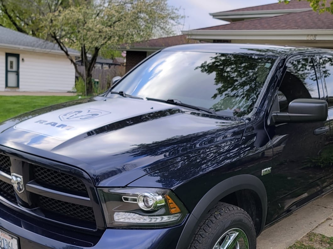 RAM Licensed by RedRock Hood Decal with Logo; Silver (09-18 RAM 1500, Excluding Rebel)