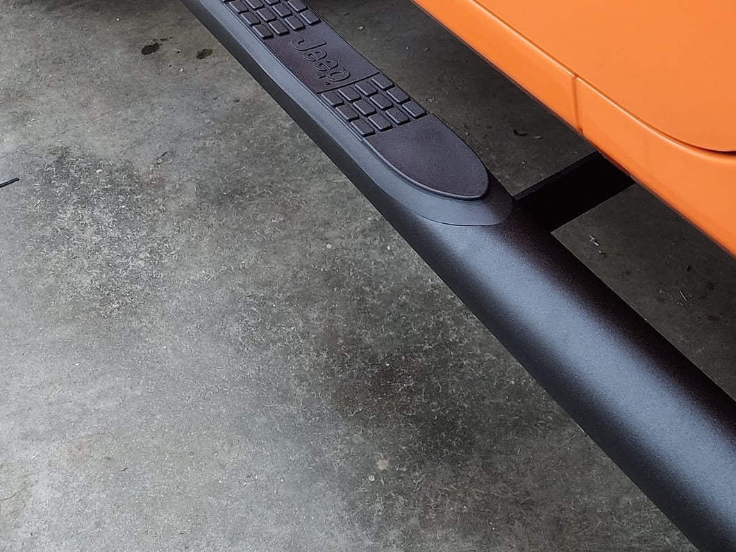 Jeep Licensed by RedRock 3-Inch Round Curved Side Step Bars with Jeep Logo (07-18 Jeep Wrangler JK 2-Door)