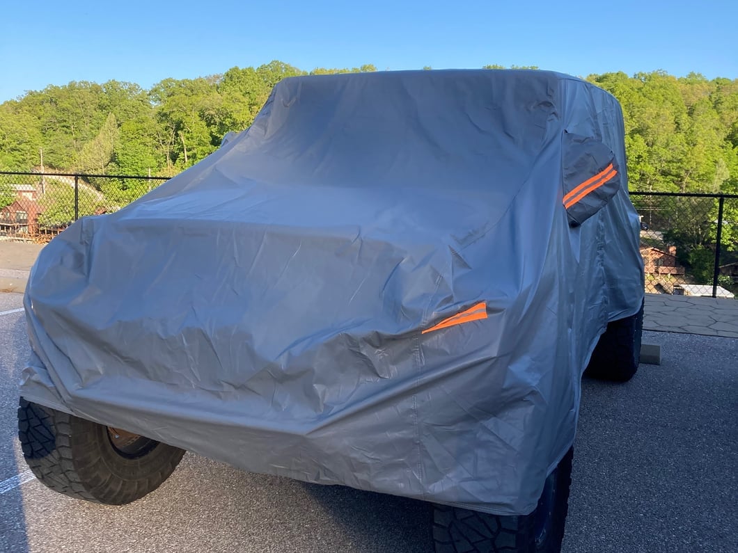 RedRock 4-Layer Breathable Full Car Cover; Gray (07-18 Jeep Wrangler JK 4-Door)