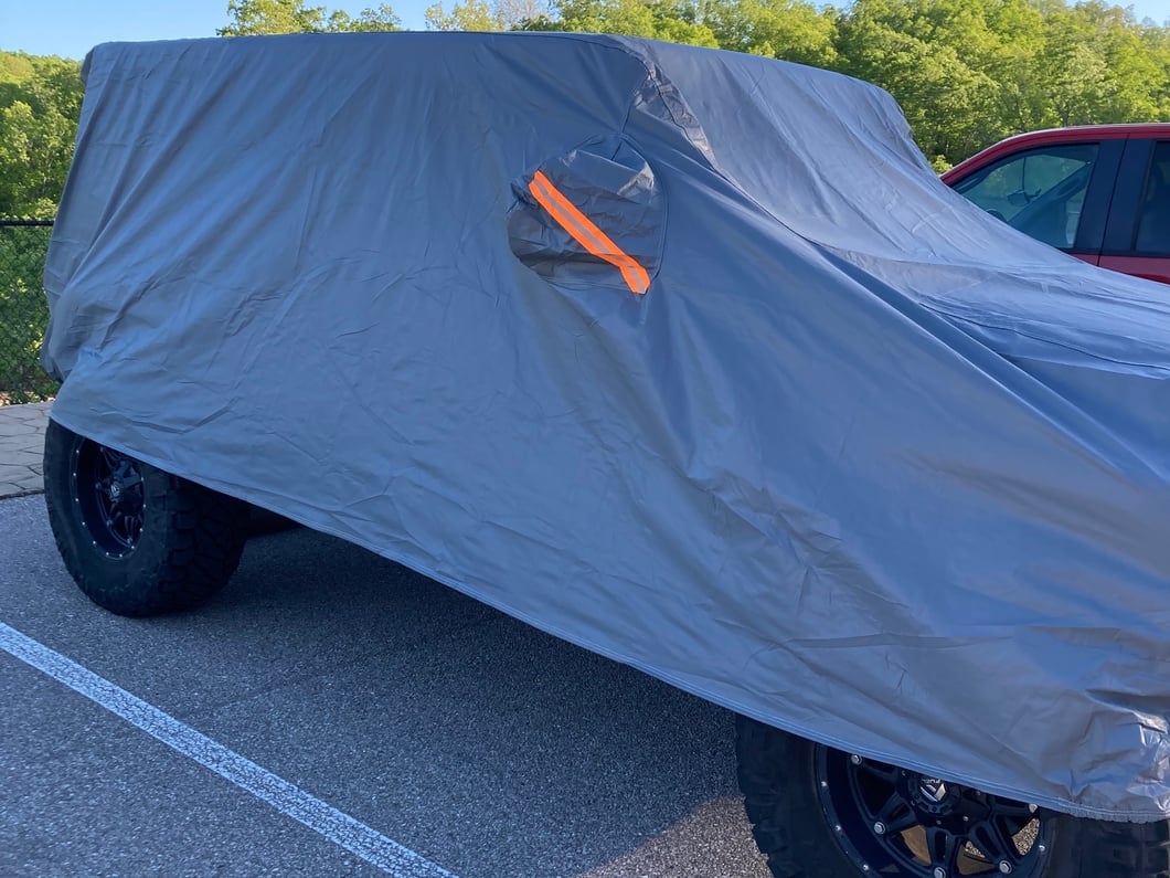RedRock 4-Layer Breathable Full Car Cover; Gray (07-18 Jeep Wrangler JK 4-Door)