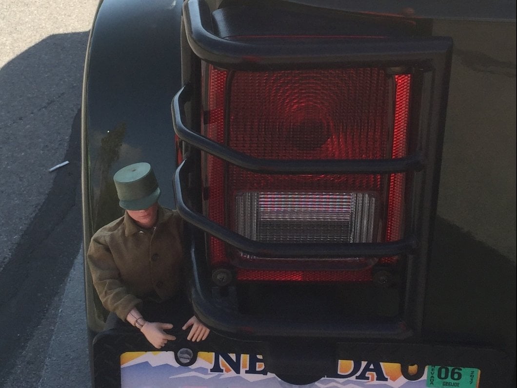 RedRock Wrap-Around Tail Light Guards; Gloss Black (07-18 Jeep Wrangler JK)