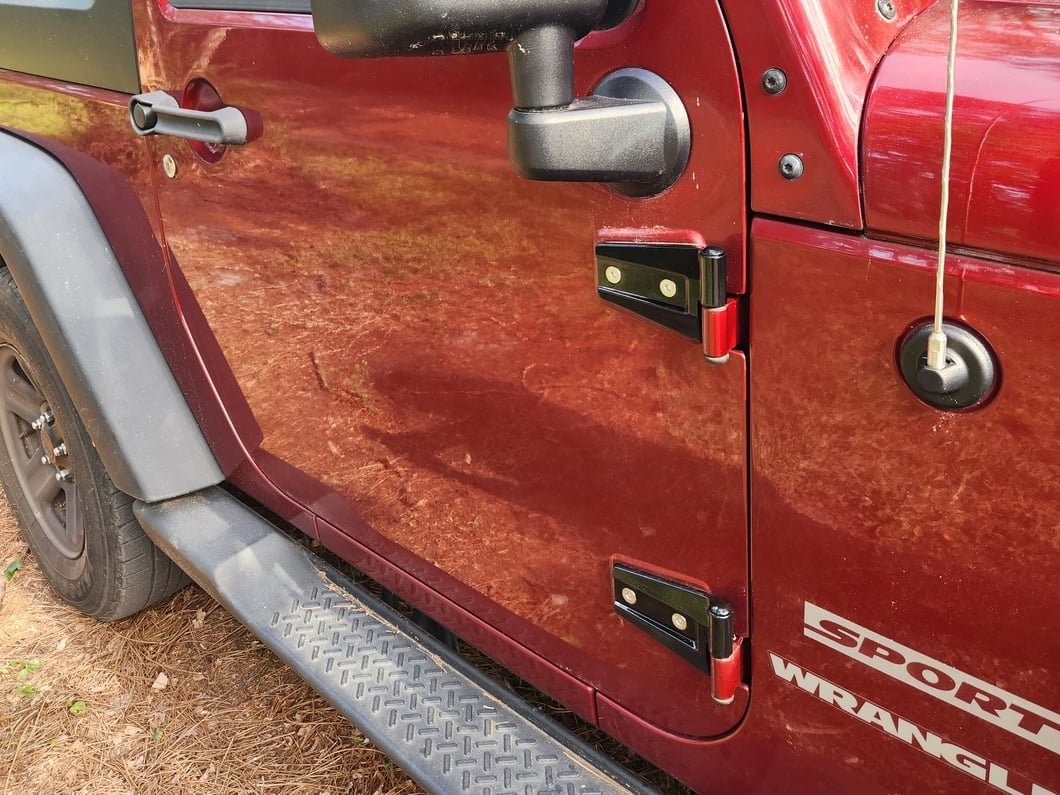 RedRock Door Hinges; Black (07-18 Jeep Wrangler JK 2-Door)