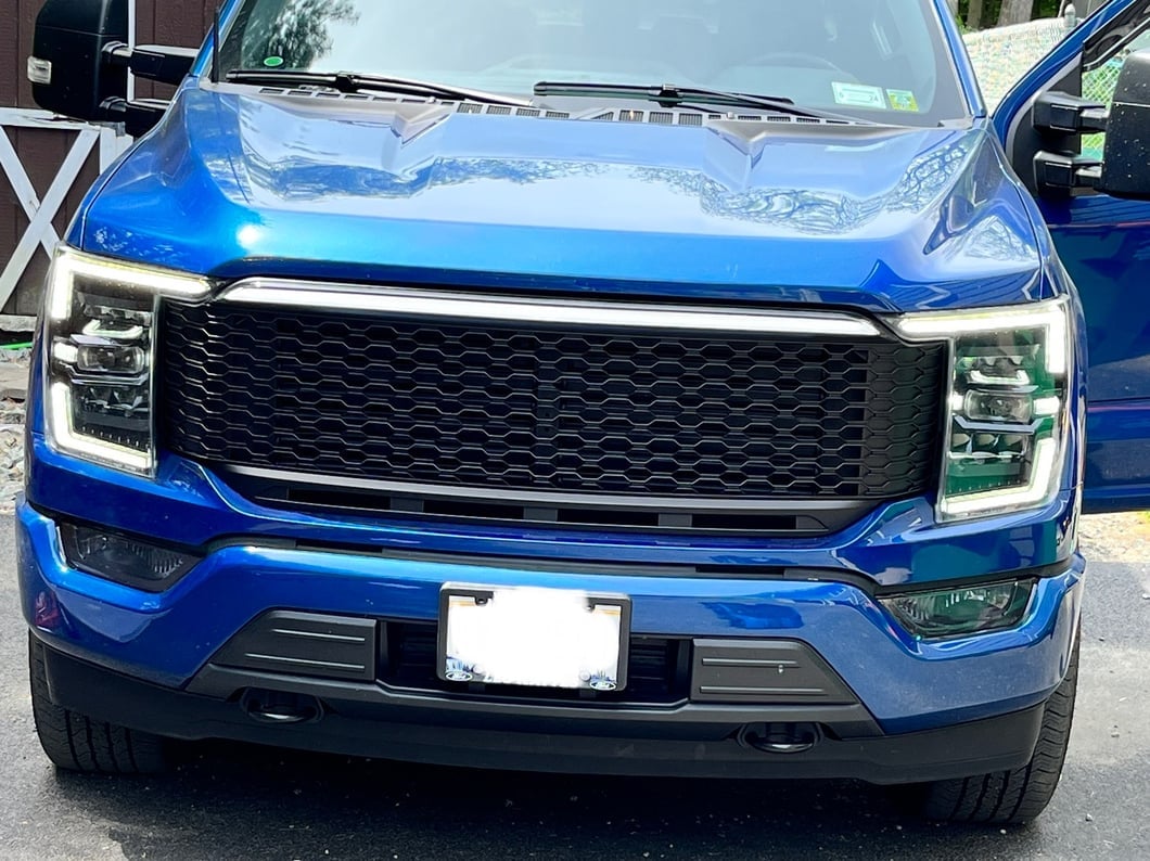RedRock Baja Style Upper Replacement Grille with LED Light Bar and Emblem Surround (21-23 F-150, Excluding Raptor & Tremor)