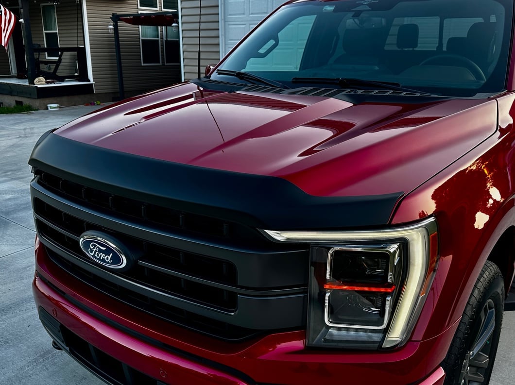 RedRock Hood Protector; Gloss Black (21-25 F-150, Excluding Raptor & Tremor)