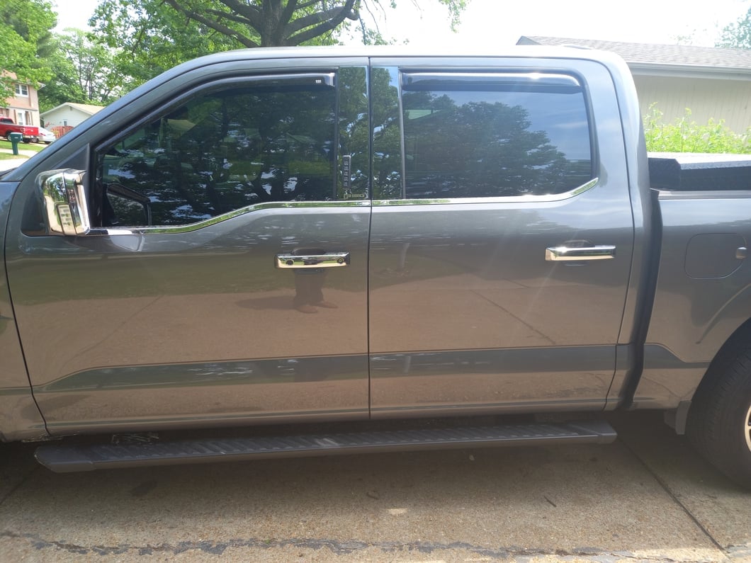RedRock Front and Rear Door Handle Covers; Chrome (21-25 F-150 SuperCrew w/ Smart Key Button)