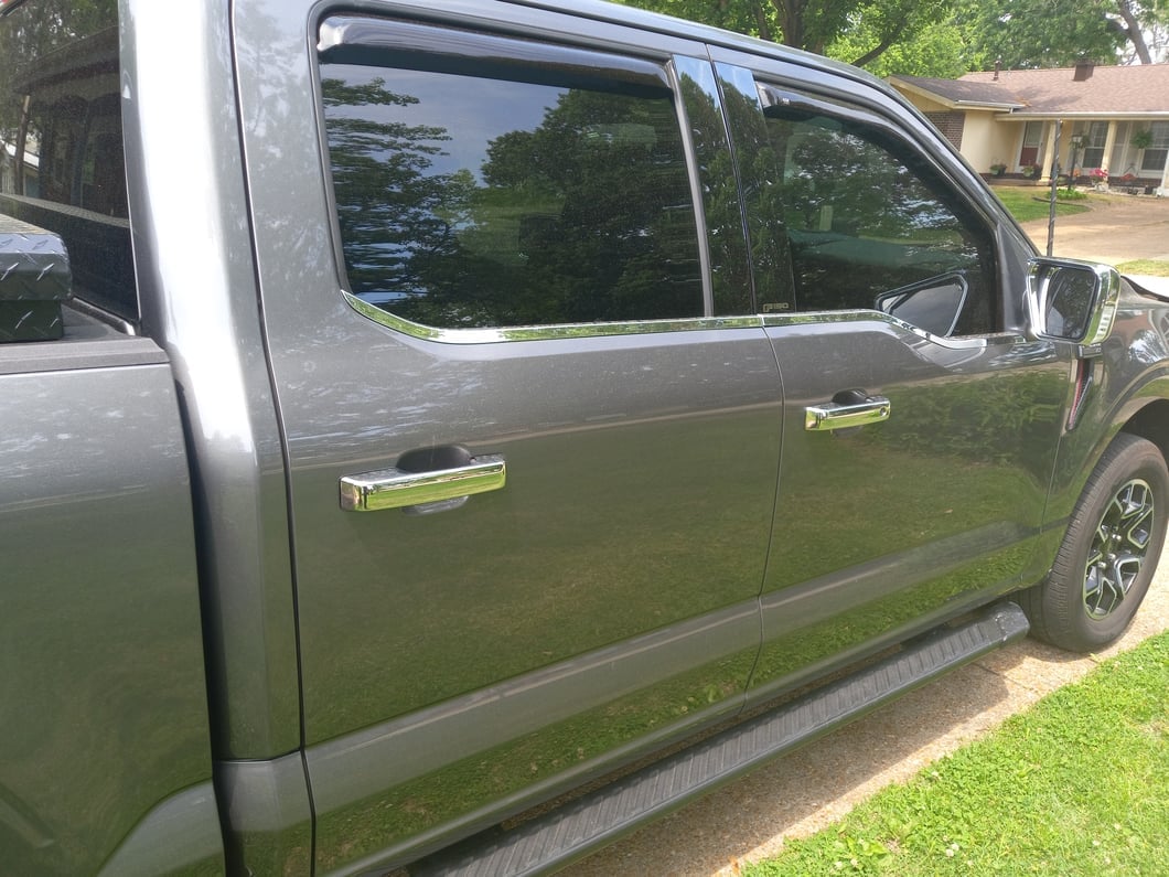 RedRock Front and Rear Door Handle Covers; Chrome (21-25 F-150 SuperCrew w/ Smart Key Button)