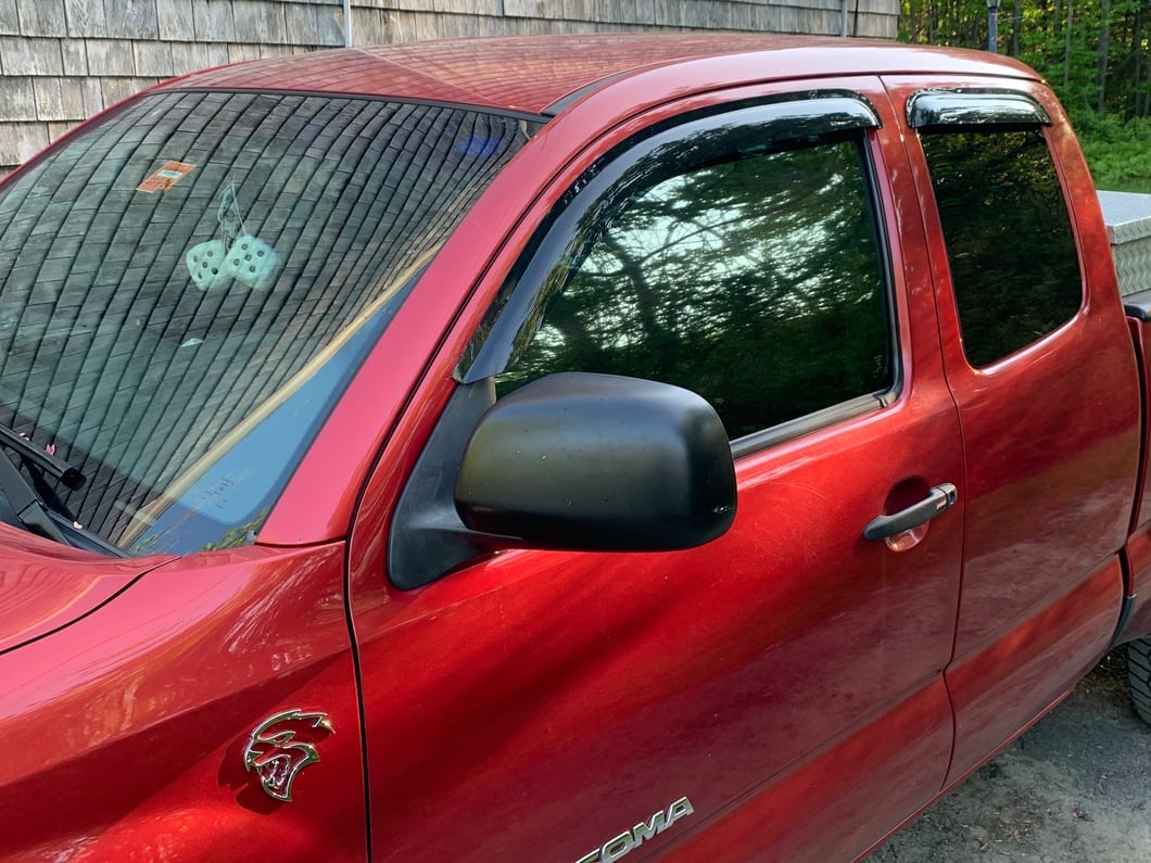 RedRock Window Deflectors; Front and Rear; Smoked (05-15 Tacoma Access Cab)