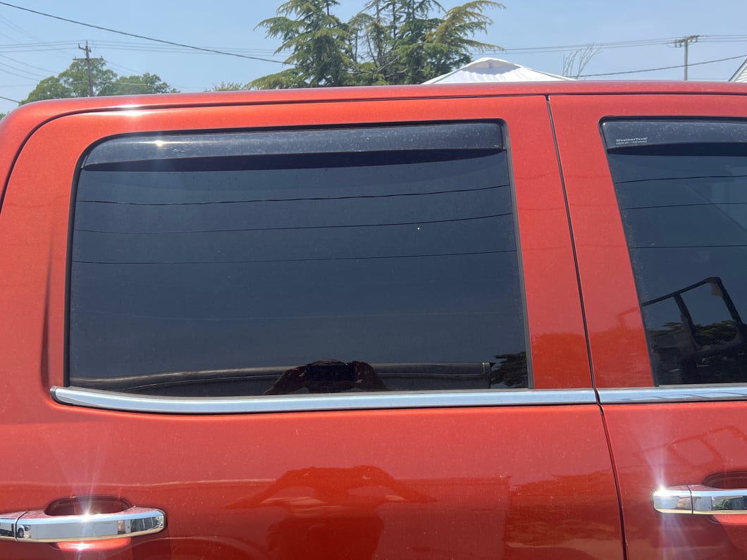 RedRock Window Deflectors; Front and Rear; Smoked (14-18 Silverado 1500 Crew Cab)