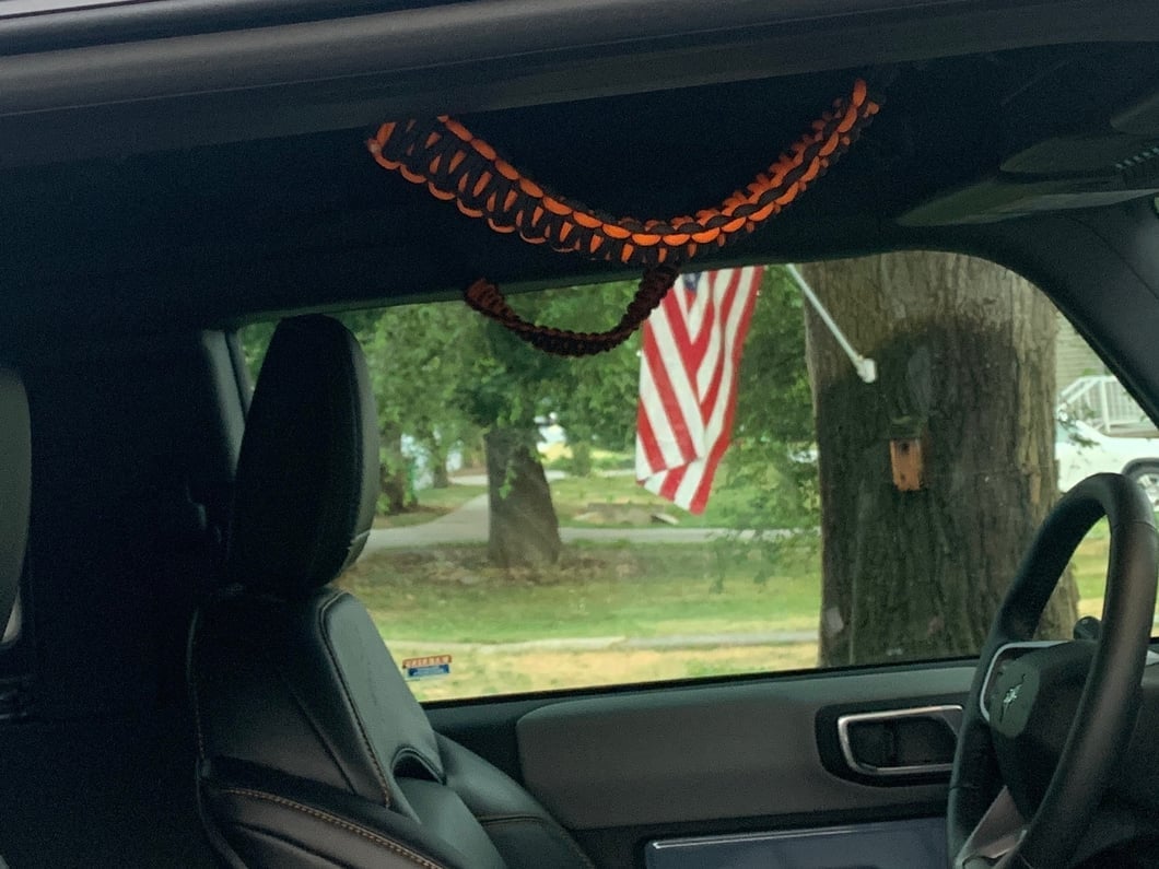RedRock Paracord Grab Handle; Black and Orange (21-25 Bronco)