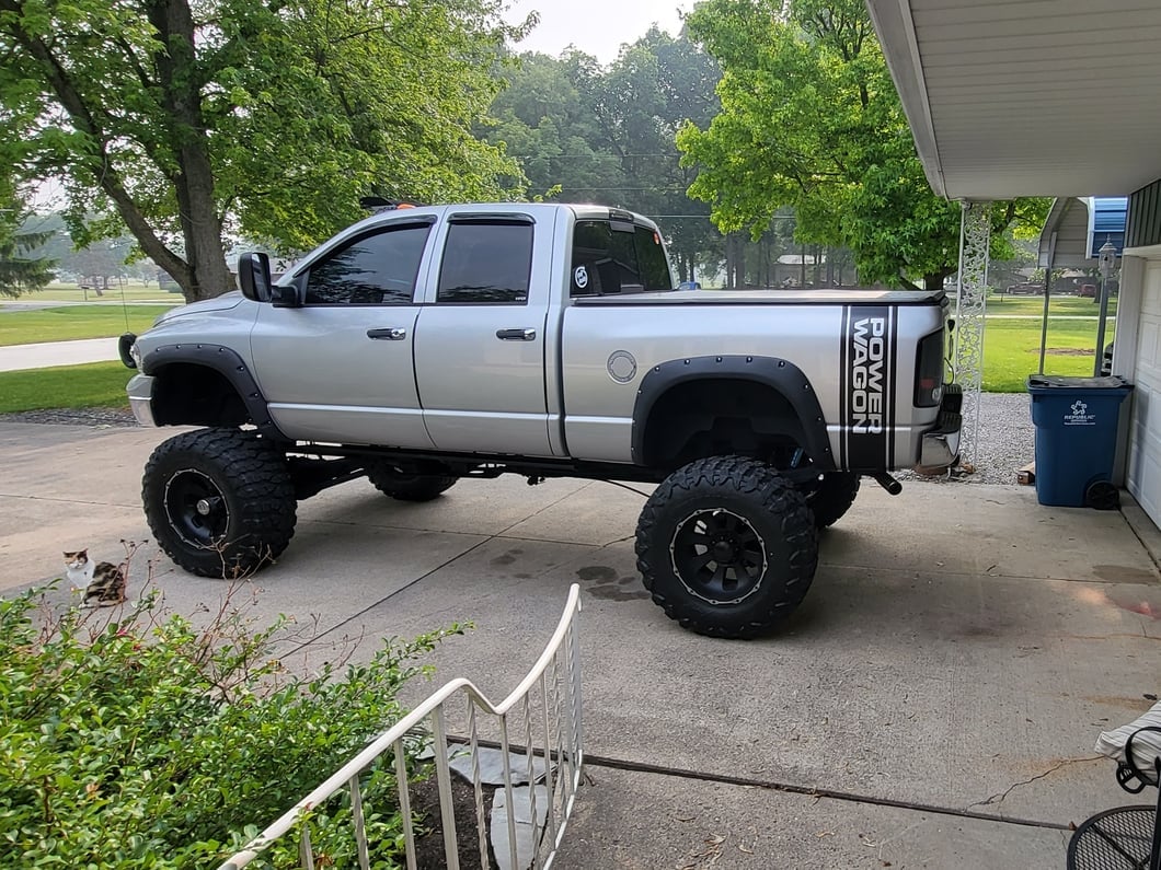 RAM Licensed by RedRock Power Wagon Rear Vertical Stripe; Matte Black (03-24 RAM 2500)