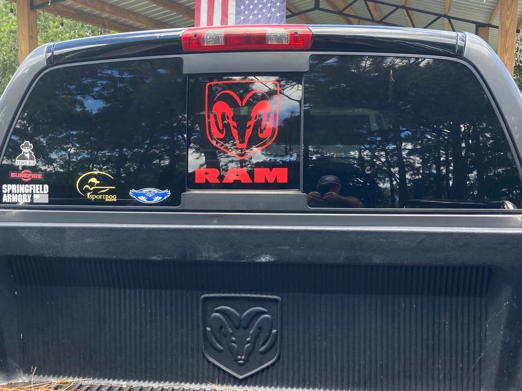 RAM Licensed by RedRock Large RAM Head with Logo; Red (02-18 RAM 1500)