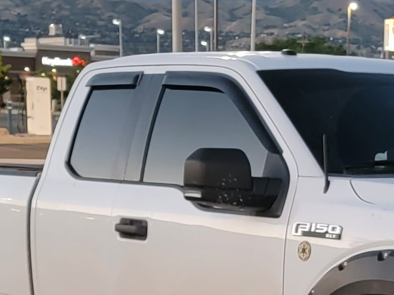 RedRock Window Deflectors; Front and Rear; Smoked (15-25 F-150 SuperCab)