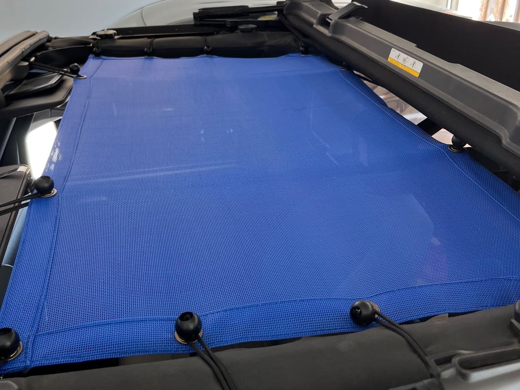 RedRock Mesh Sun Shade; Front; Blue (07-18 Jeep Wrangler JK)