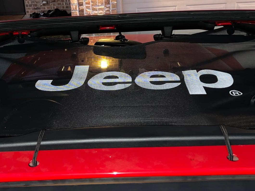 Jeep Licensed by RedRock Mesh Sun Shade with Jeep Logo (07-18 Jeep Wrangler JK)