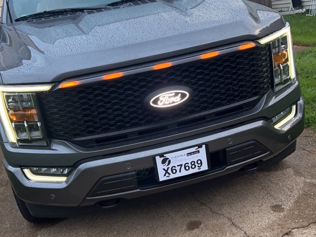RedRock Baja Style Upper Replacement Grille with LED Light Bar and Emblem Surround (21-23 F-150, Excluding Raptor & Tremor)