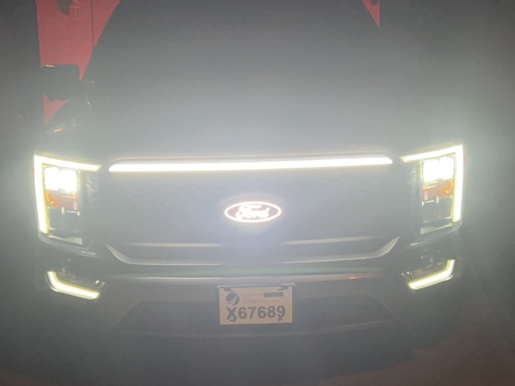 RedRock Baja Style Upper Replacement Grille with LED Light Bar and Emblem Surround (21-23 F-150, Excluding Raptor & Tremor)