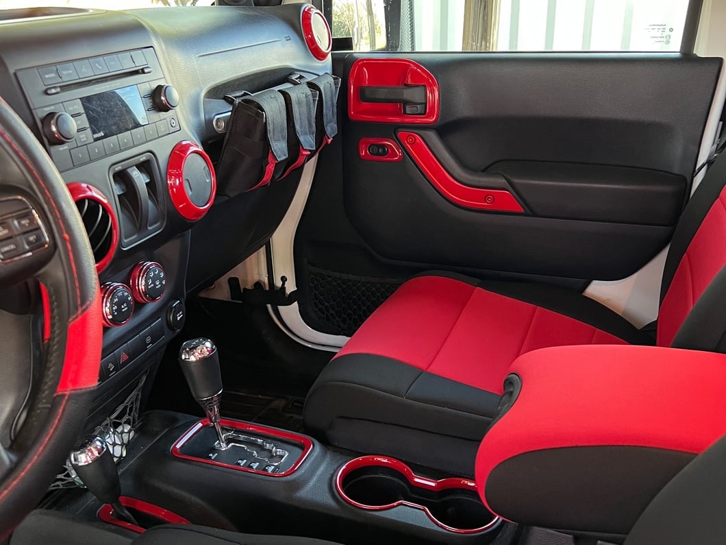 RedRock Air Conditioning Vent Trim Rings; Red (07-18 Jeep Wrangler JK)
