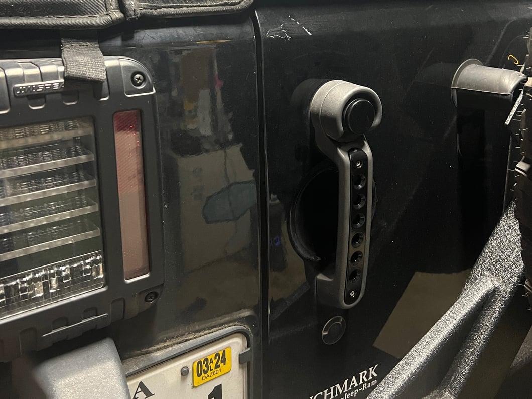 RedRock Billet Aluminum Door Handle Inserts; Black (07-18 Jeep Wrangler JK 4-Door)
