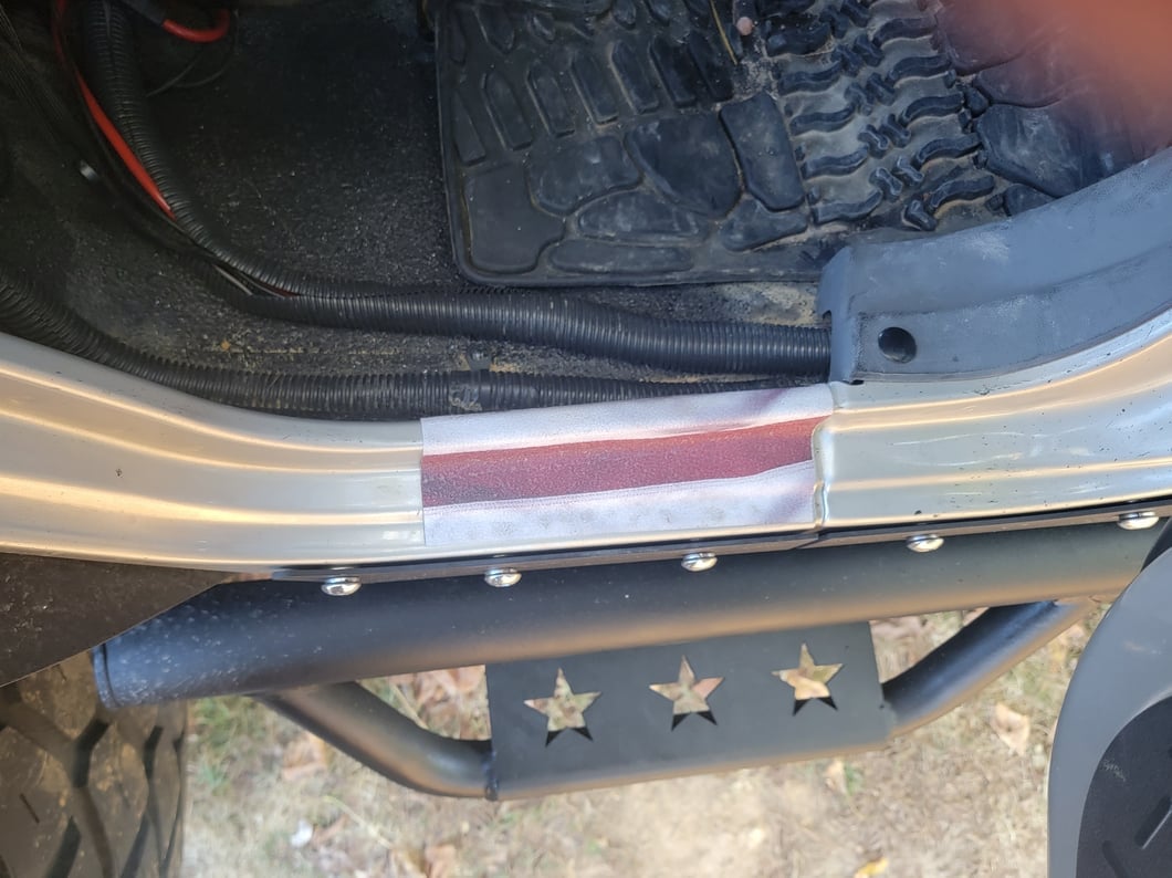 Jeep Licensed by RedRock Carbon Fiber Door Sill Decal; Real Flag (07-18 Jeep Wrangler JK)